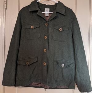 SOLD ✅ Gap Size L Wool Coat Green